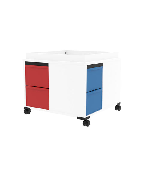 Quadrix Tower mit Aufkantung fahrbar 4x2L - Höhe 62cm