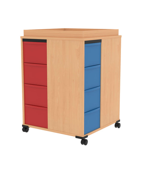 Quadrix Tower mit Aufkantung fahrbar 4x4L - Höhe 102cm