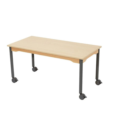 Rechtecktisch mit 4 Rollen und Melaminplatte 120x60cm