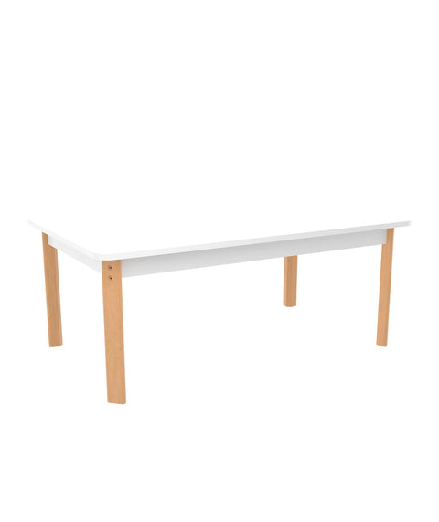 Rechtecktisch 120 x 75cm farbig mit Holzbeinen