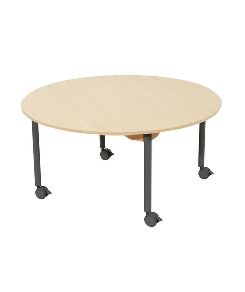 Rundtisch mit 4 Rollen und Melaminplatte Ø120cm