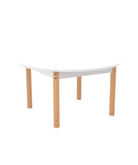 Rundtisch ⌀90cm farbig mit höhenverstellbaren Holzbeinen