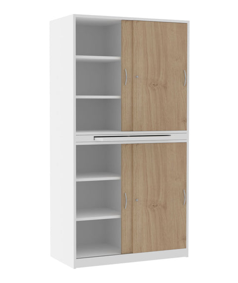 Schiebetürschrank mit Tablarauszug - Höhe 190cm