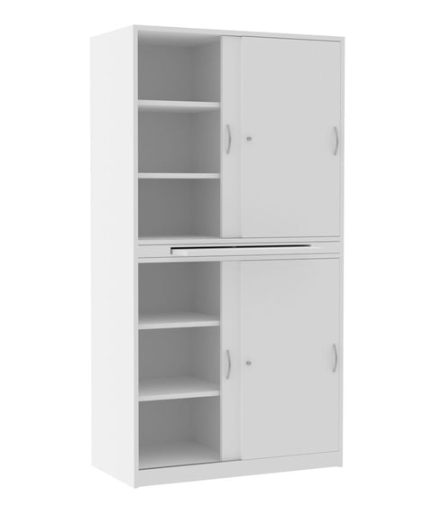 Schiebetürschrank mit Tablarauszug - Höhe 190cm