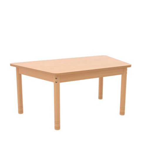 Trapeztisch 110 x 63cm natur mit höhenverstellbaren Holzbeinen