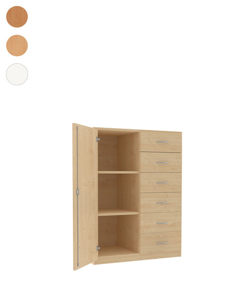 Unterschrank mit 6 Schüben und Tür - Höhe 120cm