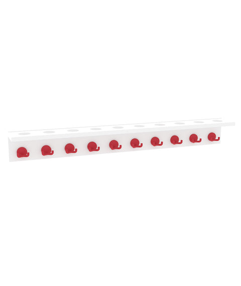 Waschraumleiste mit Becherhalter - 10 Haken - Höhe 15cm