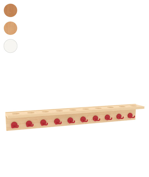 Waschraumleiste mit Becherhalter - 10 Haken - Höhe 15cm