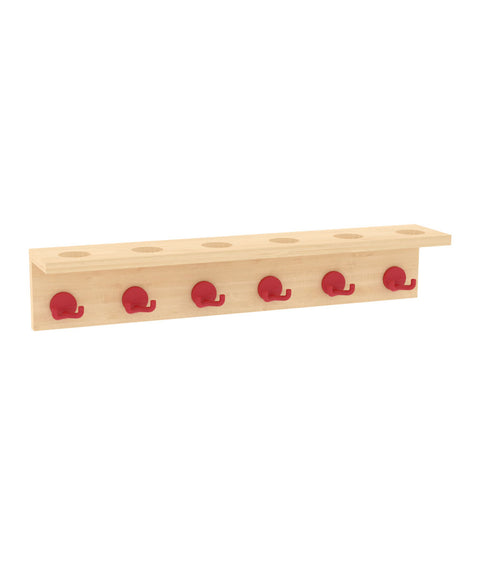 Waschraumleiste mit Becherhalter - 6 Haken - Höhe 15cm