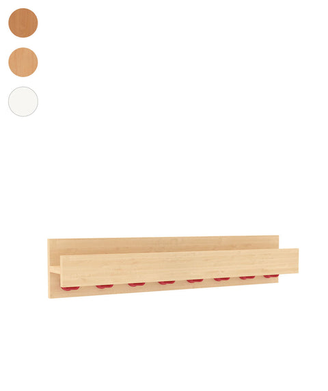 Waschraumleiste mit Blende - 8 Haken - Höhe 20cm