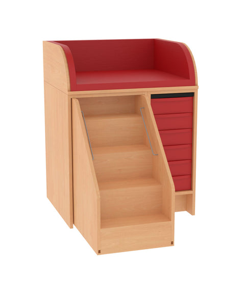 Wickelkommode 1x6S & Treppe - Breite 83cm