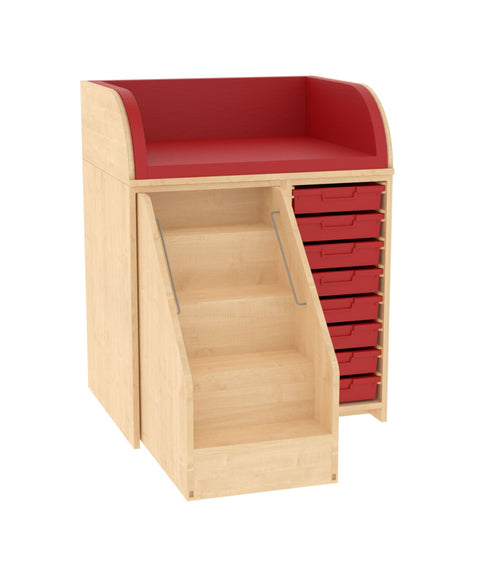 Wickelkommode 1x8S & Treppe - Breite 86cm