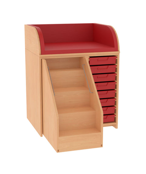 Wickelkommode 1x8S & Treppe - Breite 86cm
