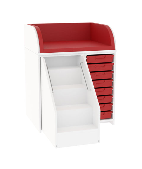 Wickelkommode 1x8S & Treppe - Breite 86cm