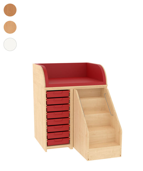 Wickelkommode 1x8S & Treppe - Breite 86cm