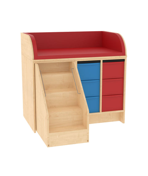 Wickelkommode 2x3L & Treppe - Breite 114cm