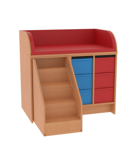 Wickelkommode 2x3L & Treppe - Breite 114cm
