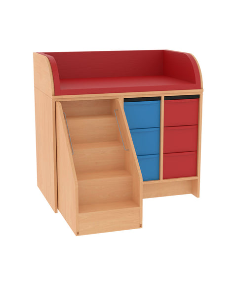 Wickelkommode 2x3L & Treppe - Breite 114cm