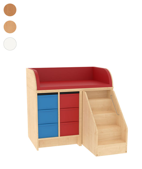 Wickelkommode 2x3L & Treppe - Breite 114cm