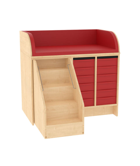 Wickelkommode 2x6S & Treppe - Breite 114cm