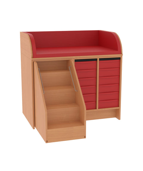 Wickelkommode 2x6S & Treppe - Breite 114cm