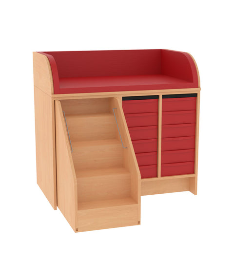 Wickelkommode 2x6S & Treppe - Breite 114cm