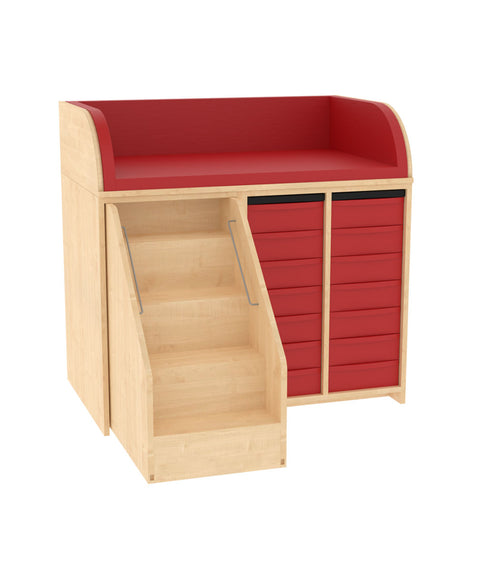 Wickelkommode 2x7S & Treppe - Breite 114cm