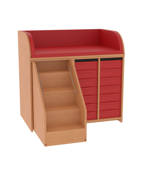 Wickelkommode 2x7S & Treppe - Breite 114cm