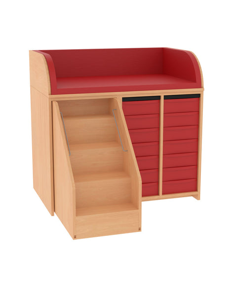 Wickelkommode 2x7S & Treppe - Breite 114cm