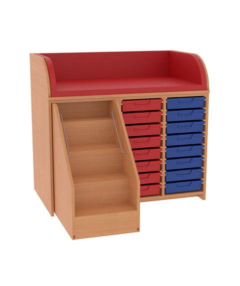 Wickelkommode 2x8S & Treppe - Breite 120cm
