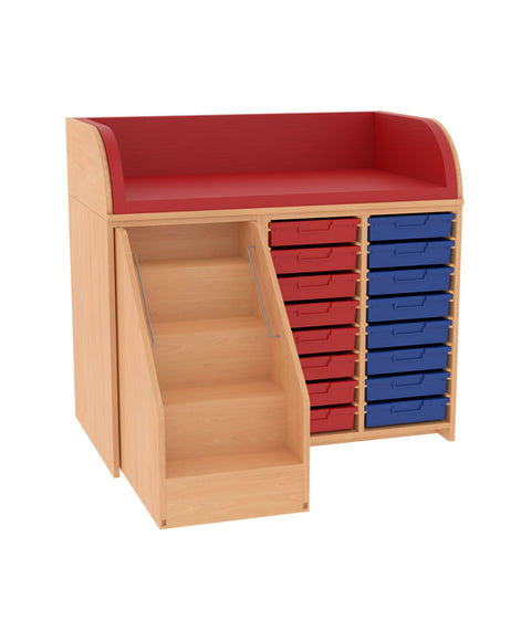 Wickelkommode 2x8S & Treppe - Breite 120cm