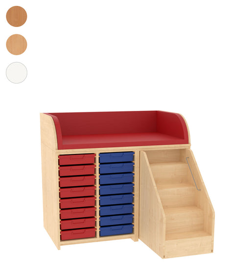 Wickelkommode 2x8S & Treppe - Breite 120cm