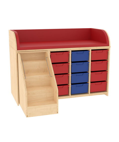 Wickelkommode 3x4L & Treppe - Breite 154cm