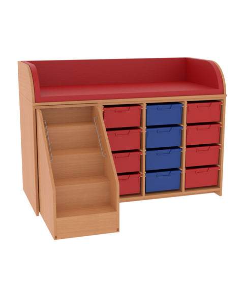 Wickelkommode 3x4L & Treppe - Breite 154cm