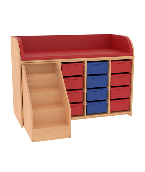 Wickelkommode 3x4L & Treppe - Breite 154cm