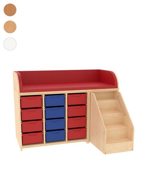 Wickelkommode 3x4L & Treppe - Breite 154cm