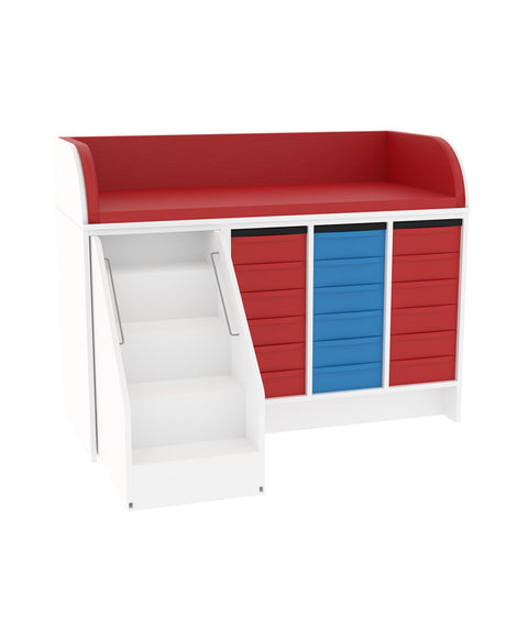 Wickelkommode 3x6S & Treppe - Breite 145cm