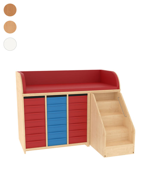 Wickelkommode 3x7S & Treppe - Breite 145cm