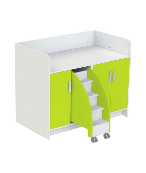 Wickelkommode Jana - 9 Einlegeböden, Türen & Treppe