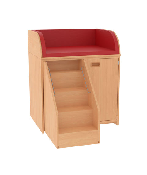 Wickelkommode mit Tür & Treppe - Breite 92cm