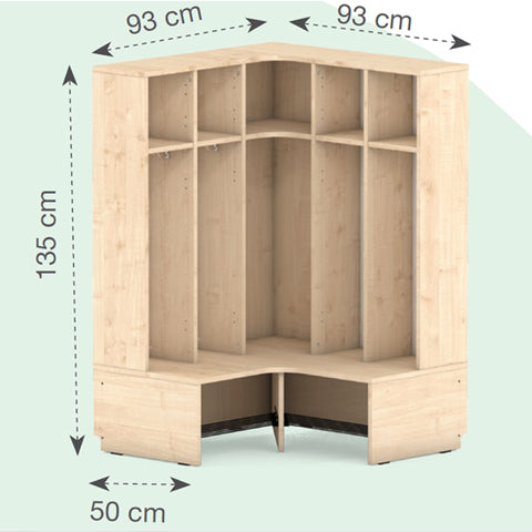 Eckgarderobe Seifenblase - Ahorn