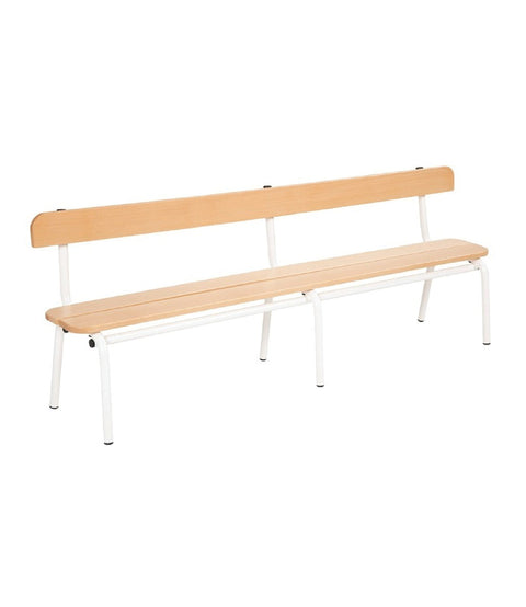 Metall-und Holzbank mit Lehne 160 cm - verschiedene Höhen - 2