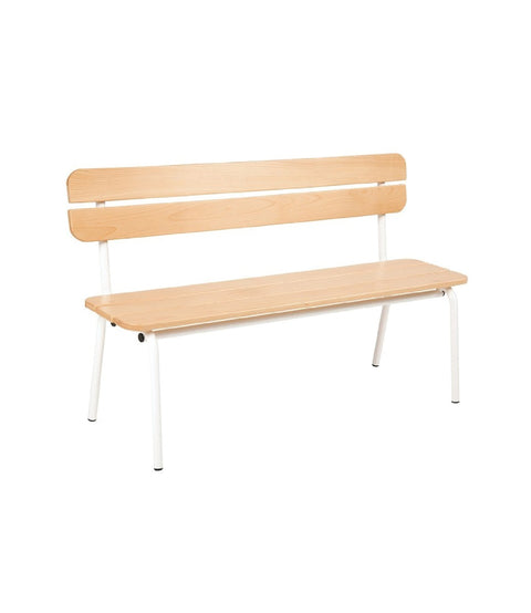 Metall-und Holzbank mit Lehne 120 cm - verschiedene Höhen - 2