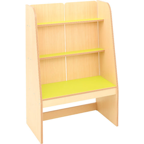 Bücherregal mit Rollbehältern