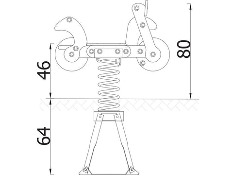 Federwippe Roller mit Bodenanker - 11