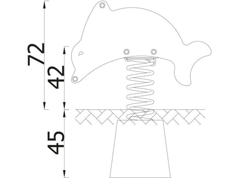 Federwippe Delfin mit Fertigfundament - 7