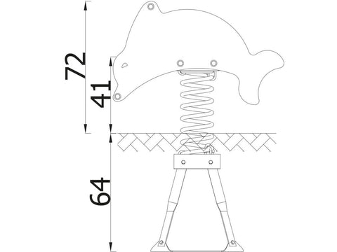 Federwippe Delfin mit Bodenanker - 7