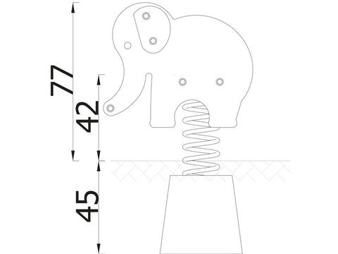 Federwippe Elefant mit Fertigfundament - 7