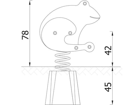 Federwippe Frosch mit Fertigfundament - 7