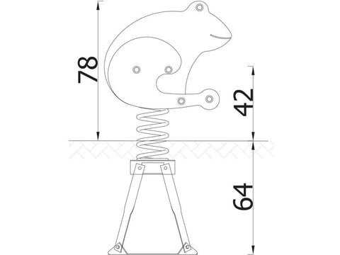 Federwippe Frosch mit Bodenanker - 7